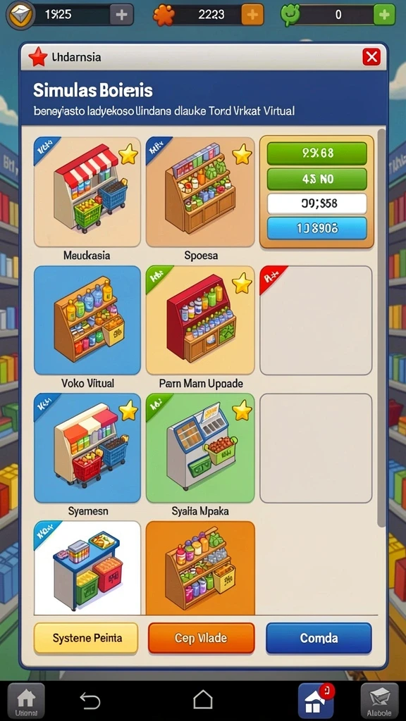 Screenshot menampilkan berbagai pilihan permainan yang tersedia.