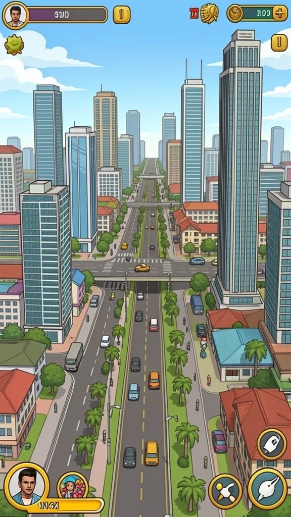 Tangkapan layar menampilkan grafik cerah dari karakter utama.