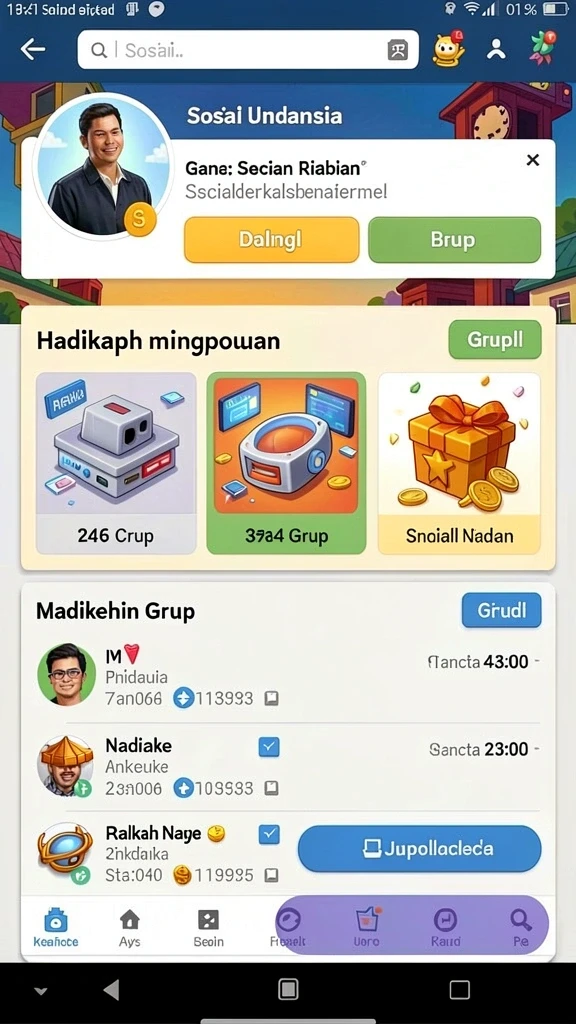 Tangkapan layar menunjukkan karakter unik yang dapat dimainkan.