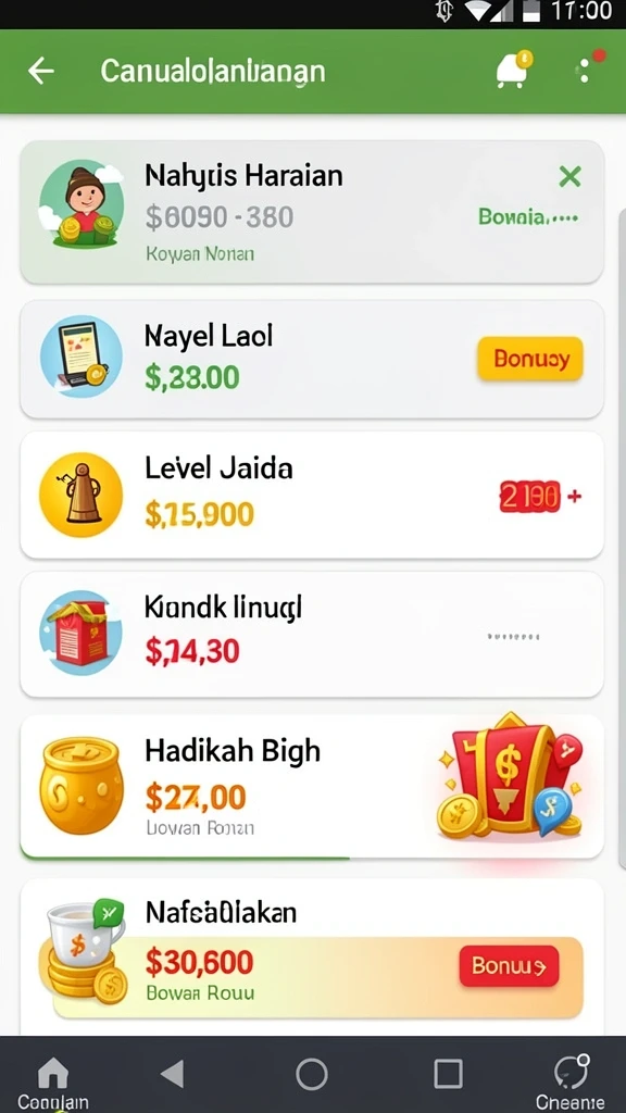 Bonus menarik yang ditawarkan kepada pemain.