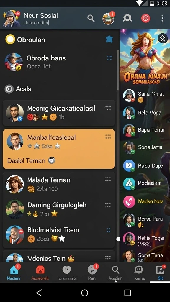 Pengguna dapat bersaing dan berinteraksi satu sama lain.