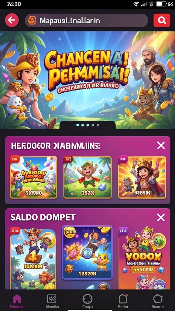 Ruang permainan yang penuh rintangan menarik.