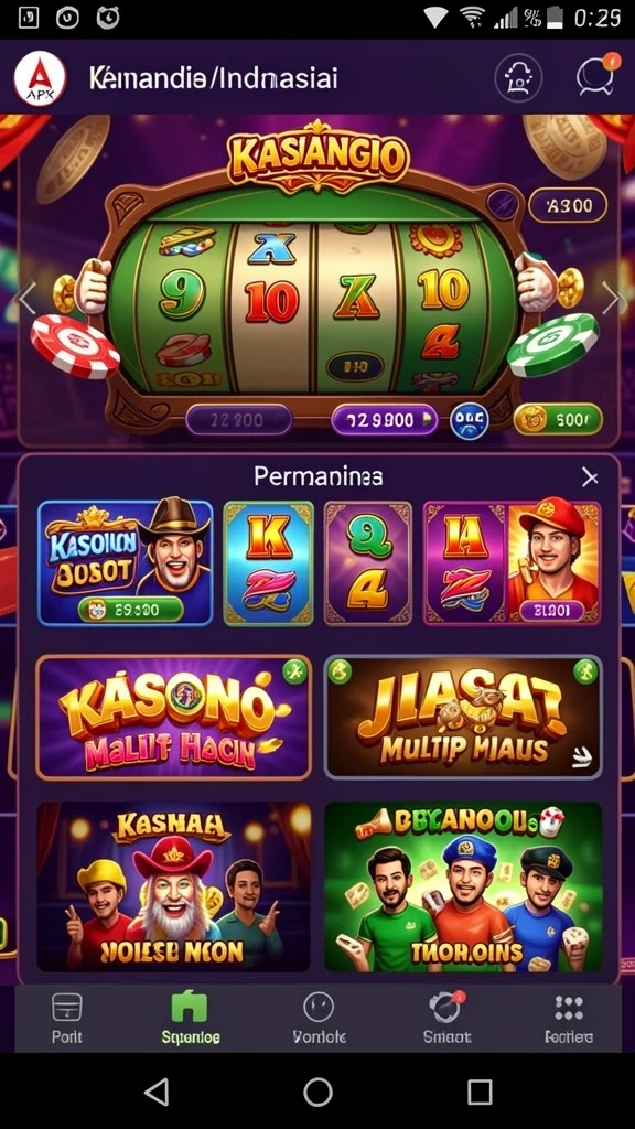 Menu permainan yang mudah dinavigasi.
